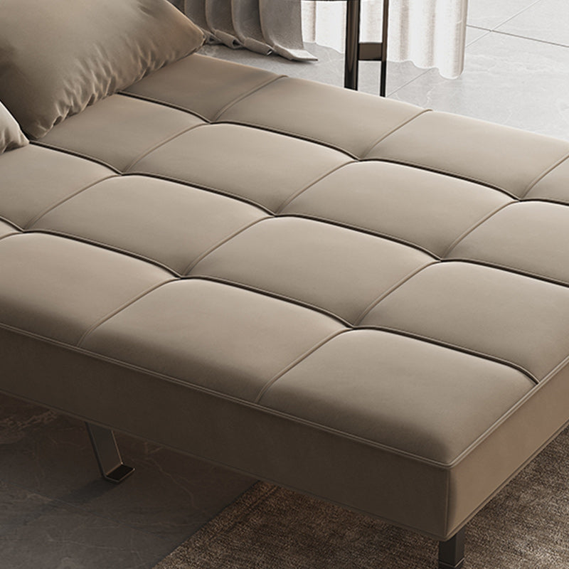 Glam Cushion Back Sleeper Sofa Solid Color Armless Sofa Bed with Pillows Clearhalo 'furn' 'furn_futons' 'Furniture' 'Futons & Daybeds' 'Futons' 'Living Room Furniture' 6775581