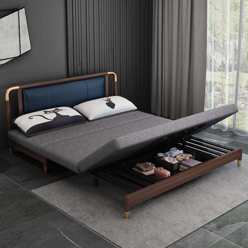 Contemporary Cotton Blend Sleeper Sofa Wood Frame Armless Sofa Bed Storage Included Clearhalo 'furn' 'furn_futons' 'Furniture' 'Futons & Daybeds' 'Futons' 'Living Room Furniture' 6775586