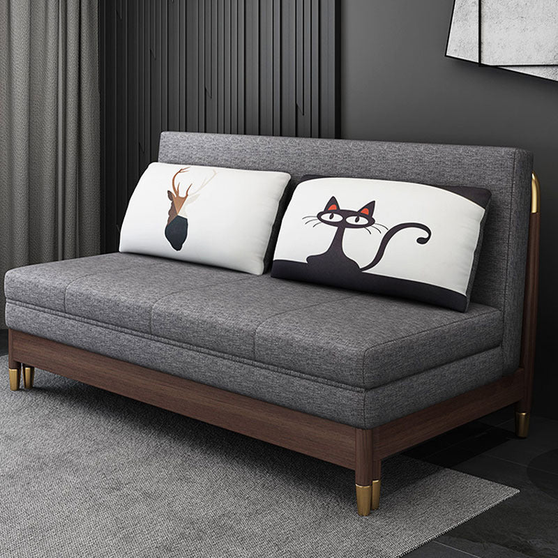 Contemporary Cotton Blend Sleeper Sofa Wood Frame Armless Sofa Bed Storage Not Included Clearhalo 'furn' 'furn_futons' 'Furniture' 'Futons & Daybeds' 'Futons' 'Living Room Furniture' 6775587