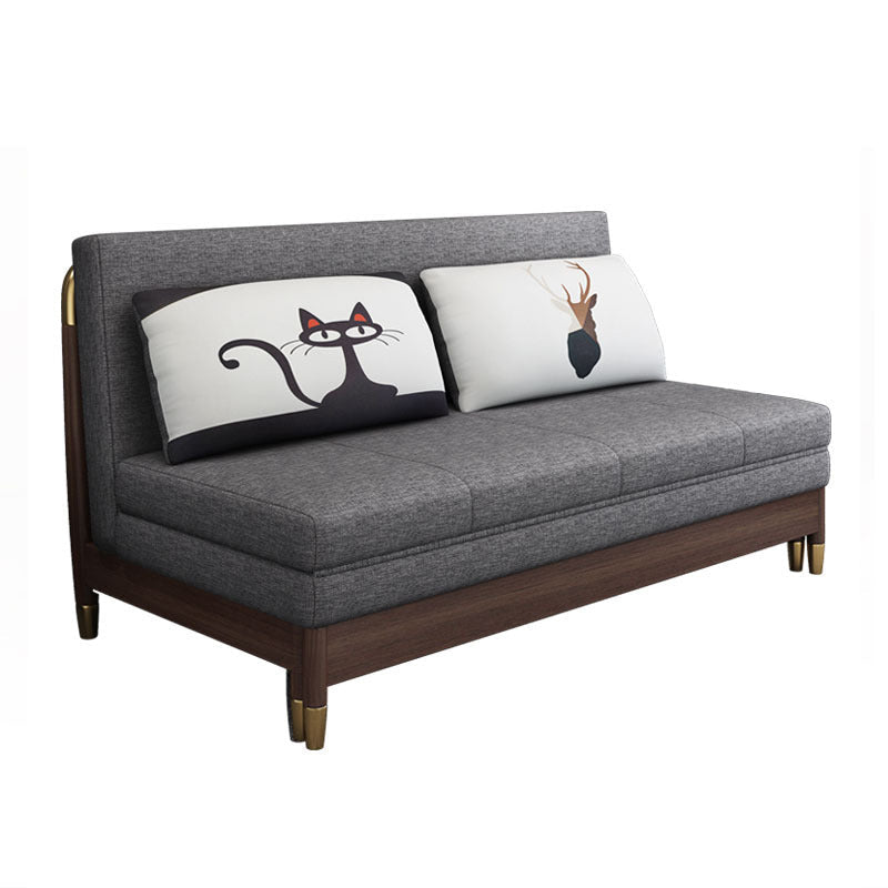 Contemporary Cotton Blend Sleeper Sofa Wood Frame Armless Sofa Bed Clearhalo 'furn' 'furn_futons' 'Furniture' 'Futons & Daybeds' 'Futons' 'Living Room Furniture' 6775589