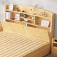 Modern Platform Bed 39.37" High Solid Wood Bed Frame with Shelves and Mattress