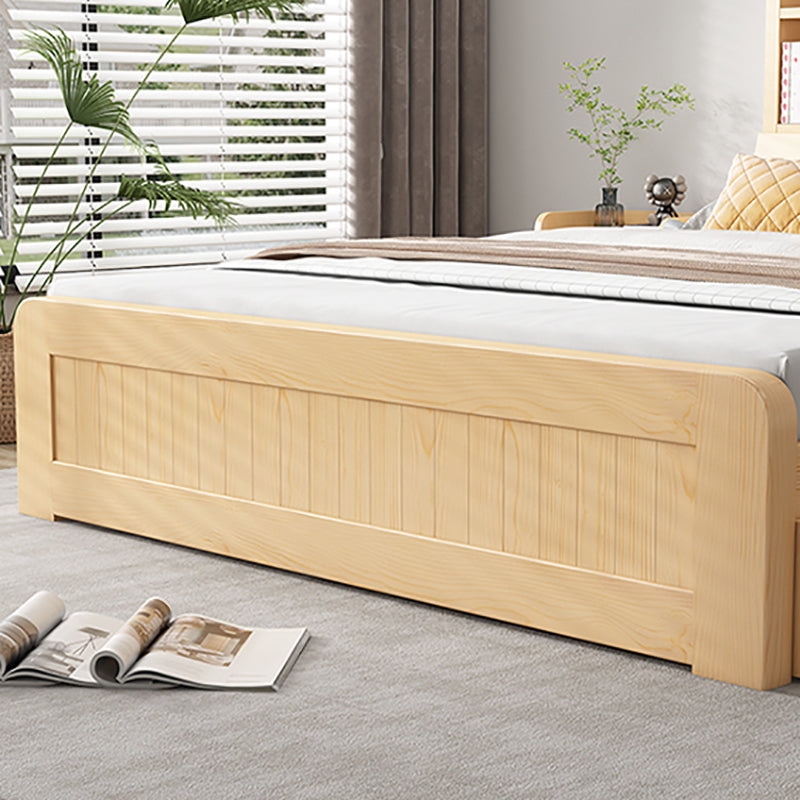 Modern Platform Bed 39.37" High Solid Wood Bed Frame with Shelves and Mattress