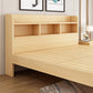Modern Platform Bed 35.43" High Solid Wood Bed Frame with Shelves