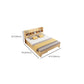 Modern Platform Bed 35.43" High Solid Wood Bed Frame with Shelves