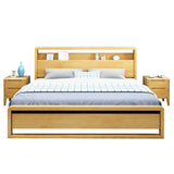 Lit standard contemporain avec étagères et tête de lit rectangulaire