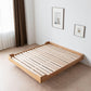 Natural Solid Wood Panel Bed Brown Contemporary Standard Bed