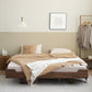 Natural Solid Wood Panel Bed Brown Contemporary Standard Bed