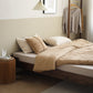 Natural Solid Wood Panel Bed Brown Contemporary Standard Bed