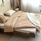 Natural Solid Wood Panel Bed Brown Contemporary Standard Bed