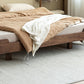 Natural Solid Wood Panel Bed Brown Contemporary Standard Bed