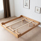 Natural Solid Wood Panel Bed Brown Contemporary Standard Bed