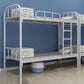 Open frame stapelbed eigentijds ijzeren bed 66,93 inch hoog voor slaapkamer