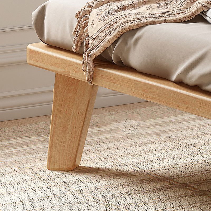 Natural Solid Wood Panel Bed Contemporary Rubberwood Standard Bed Clearhalo 'Bedroom Furniture' 'Beds' 'furn' 'furn_beds' 'Furniture' 6775857