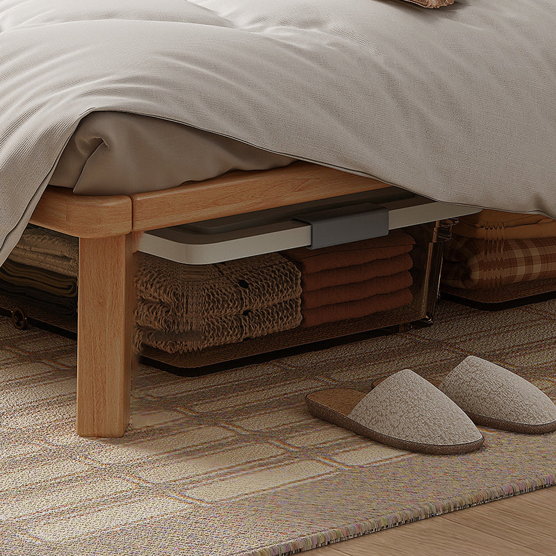 Natural Solid Wood Panel Bed Contemporary Rubberwood Standard Bed Clearhalo 'Bedroom Furniture' 'Beds' 'furn' 'furn_beds' 'Furniture' 6775858