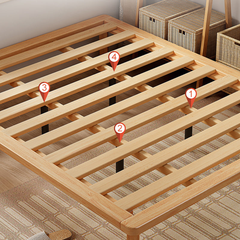 Natural Solid Wood Panel Bed Contemporary Rubberwood Standard Bed Clearhalo 'Bedroom Furniture' 'Beds' 'furn' 'furn_beds' 'Furniture' 6775861