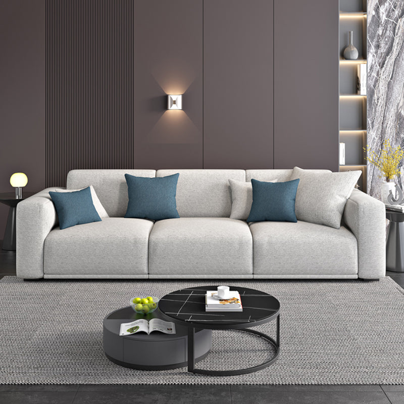 Divano standard a braccio quadrato moderno divano in legno massiccio per soggiorno