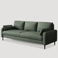 Scandinavian Faux Leather Sofa with Pillow Top Arms for 3 People Blackish Green Clearhalo 'furn' 'furn_sofas' 'Furniture' 'Living Room Furniture' 'Sofa' 'sofas' 6776039