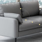 Scandinavian Faux Leather Sofa with Pillow Top Arms for 3 People Clearhalo 'furn' 'furn_sofas' 'Furniture' 'Living Room Furniture' 'Sofa' 'sofas' 6776041