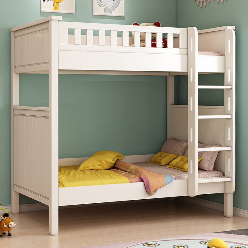 Wood Mattress Included Bunk Bed Solid Color Rectangular Bunk Bed