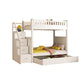 Wood Mattress Included Bunk Bed Solid Color Rectangular Bunk Bed