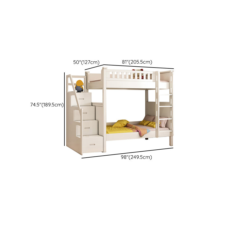 Wood Mattress Included Bunk Bed Solid Color Rectangular Bunk Bed