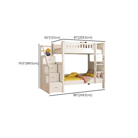 Wood Mattress Included Bunk Bed Solid Color Rectangular Bunk Bed