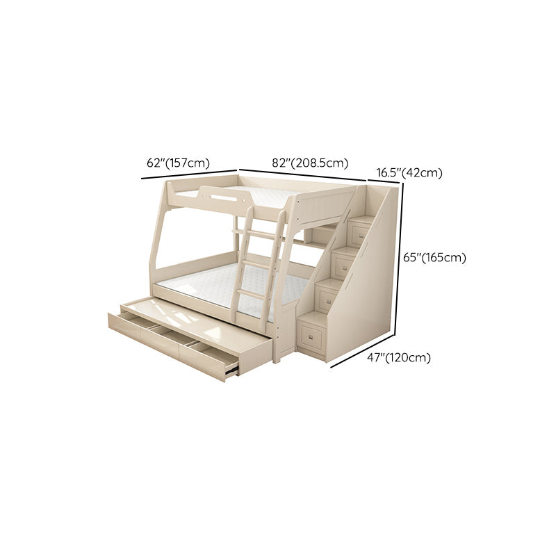 Eigentijdse houtwitte matras inbegrepen met laden rechthoekig stapelbed