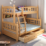 Natural Beech Bunk Bed Modern Bedroom Bunk Bed with Footboard