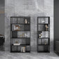 Industrial Metal Bookshelf Standard Black Open Back Bookcase with Shelves Clearhalo 'Bookcases' 'furn' 'furn_bookcases' 'Furniture' 'Office Furniture' 6776301