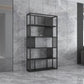Industrial Metal Bookshelf Standard Black Open Back Bookcase with Shelves Clearhalo 'Bookcases' 'furn' 'furn_bookcases' 'Furniture' 'Office Furniture' 6776303