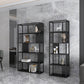 Industrial Metal Bookshelf Standard Black Open Back Bookcase with Shelves Clearhalo 'Bookcases' 'furn' 'furn_bookcases' 'Furniture' 'Office Furniture' 6776304