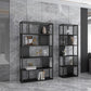 Industrial Metal Bookshelf Standard Black Open Back Bookcase with Shelves Clearhalo 'Bookcases' 'furn' 'furn_bookcases' 'Furniture' 'Office Furniture' 6776305