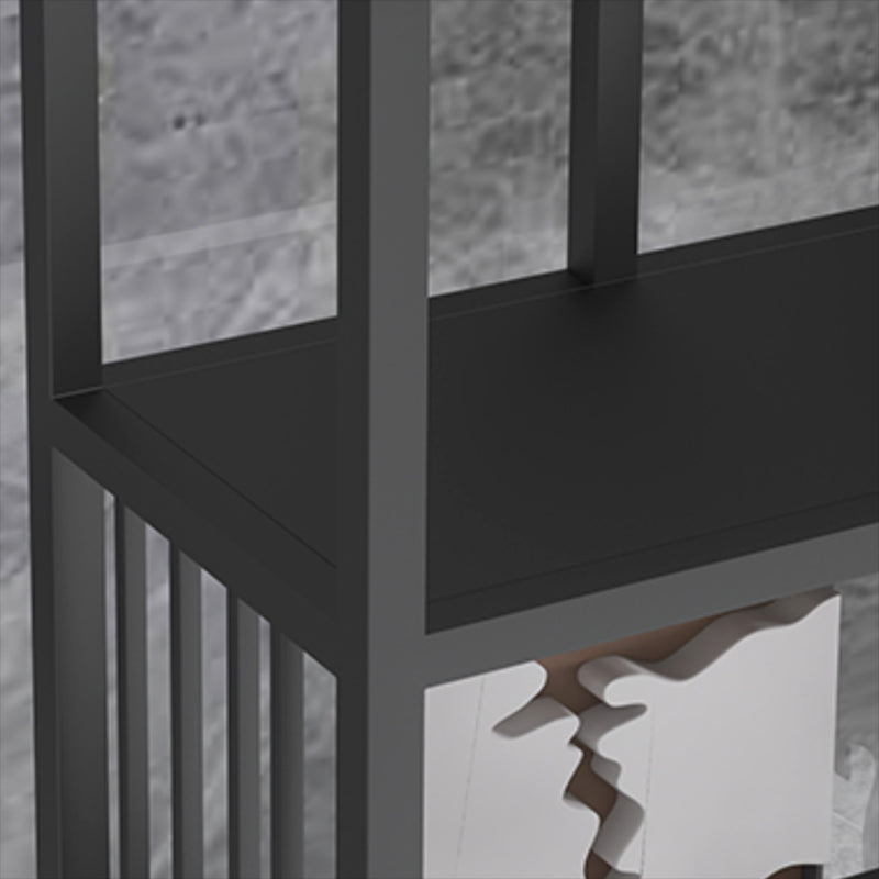 Industrial Metal Bookshelf Standard Black Open Back Bookcase with Shelves Clearhalo 'Bookcases' 'furn' 'furn_bookcases' 'Furniture' 'Office Furniture' 6776308