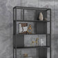 Industrial Metal Bookshelf Standard Black Open Back Bookcase with Shelves Clearhalo 'Bookcases' 'furn' 'furn_bookcases' 'Furniture' 'Office Furniture' 6776310