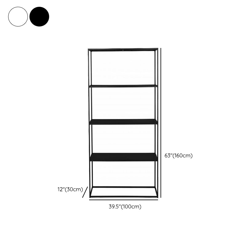Industrial Metal Bookshelf Etagere Open Back Bookcase with Shelves