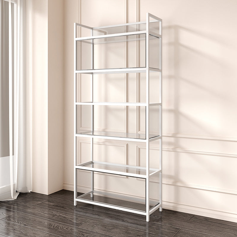 Open Back Standard Bookshelf Modern Style Acrylic Bookcase with Shelves