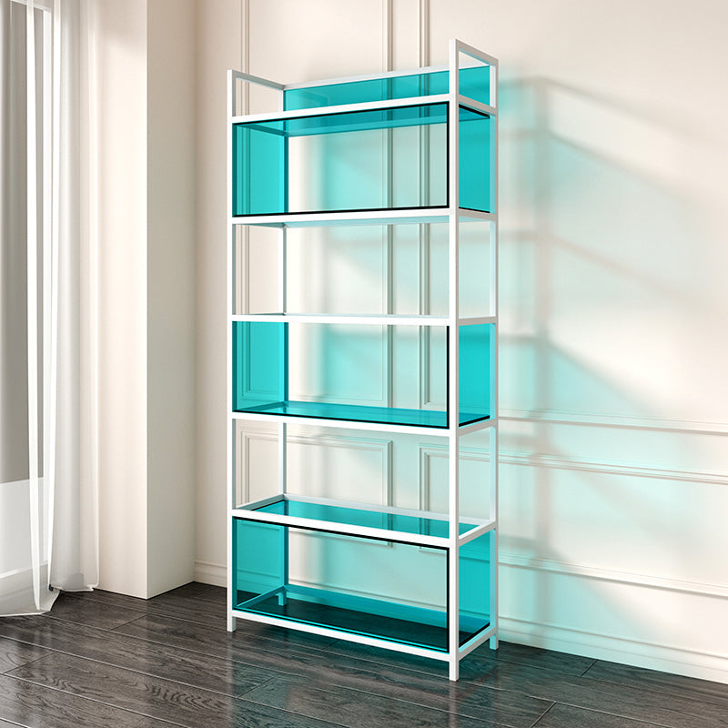 Open Back Standard Bookshelf Modern Style Acrylic Bookcase with Shelves