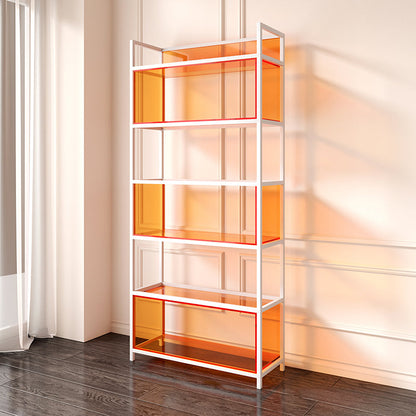 Open Back Standard Bookshelf Modern Style Acrylic Bookcase with Shelves