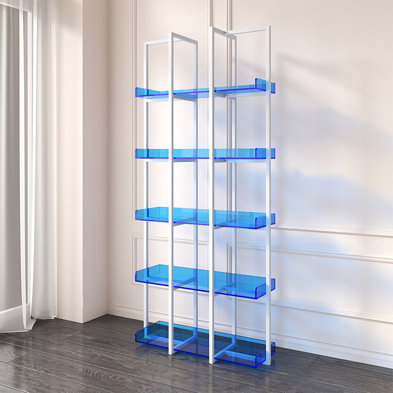 Open Back Standard Bookshelf Modern Style Acrylic Bookcase with Shelves