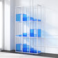 Open Back Standard Bookshelf Modern Style Acrylic Bookcase with Shelves