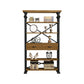 Open Back Standard Bookcase Industrial Wooden Bookshelf with Drawers