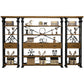 Open Back Standard Bookcase Industrial Wooden Bookshelf with Drawers