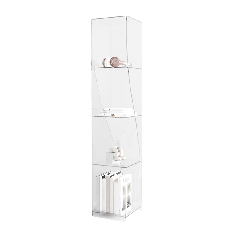 Modern Style Closed Back Bookcase Standard Acrylic Bookshelf with Shelves