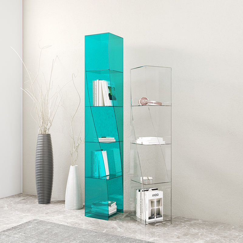 Modern Style Closed Back Bookcase Standard Acrylic Bookshelf with Shelves