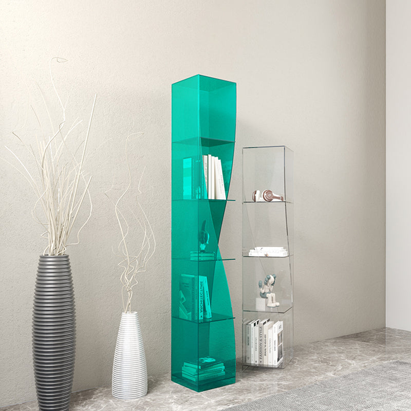 Modern Style Closed Back Bookcase Standard Acrylic Bookshelf with Shelves