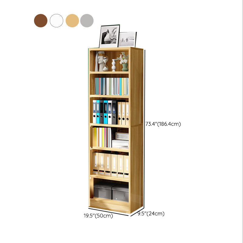 Modern Closed Back Standard Bookshelf Engineered Wood Bookcase