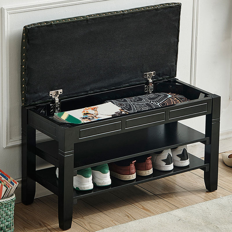 13.65-inch W Traditional Entryway Bench Solid Wood Seating Bench with Upholstered Clearhalo 'Benches' 'Chairs & Seating' 'furn' 'furn_benches' 'Furniture' 'Living Room Furniture' 6776580