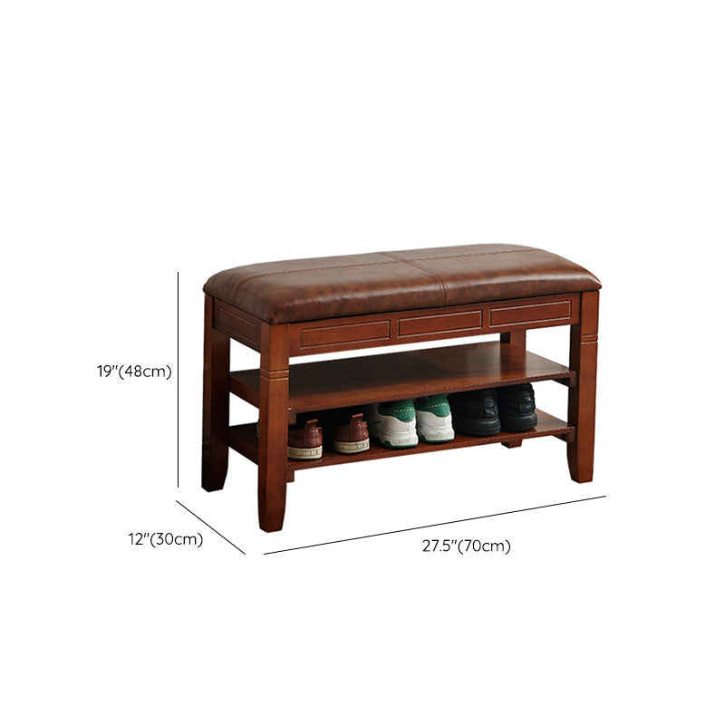 13.65-inch W Traditional Entryway Bench Solid Wood Seating Bench with Upholstered Clearhalo 'Benches' 'Chairs & Seating' 'furn' 'furn_benches' 'Furniture' 'Living Room Furniture' 6776597