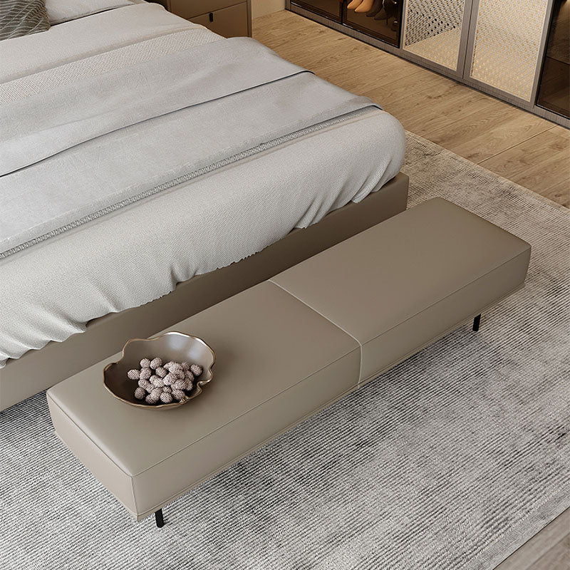 Panca imbottita contemporanea panca da letto rettangolo con gambe nere