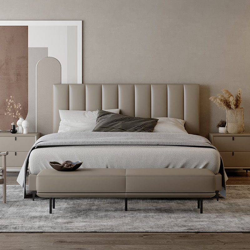 Panca imbottita contemporanea panca da letto rettangolo con gambe nere